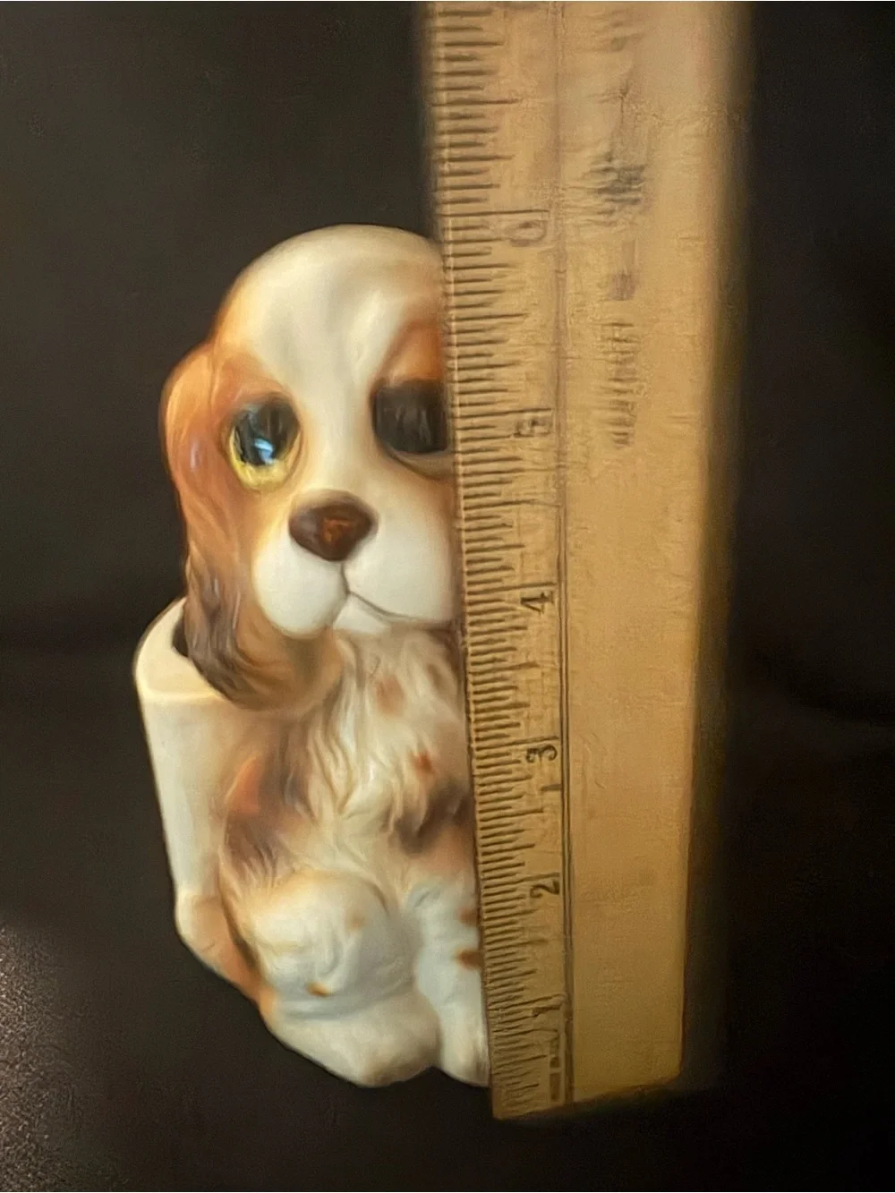 Vintage Lefton Ceramic Cavalier King Charles Spaniel Dog Planter